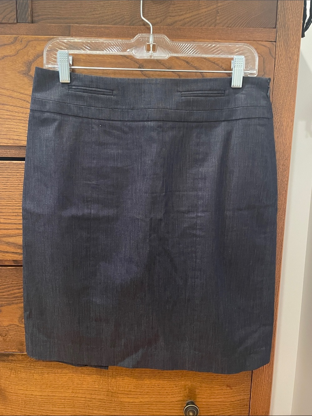 Ann Taylor Loft Classic Dark Denim Pencil Skirt, Size 8P